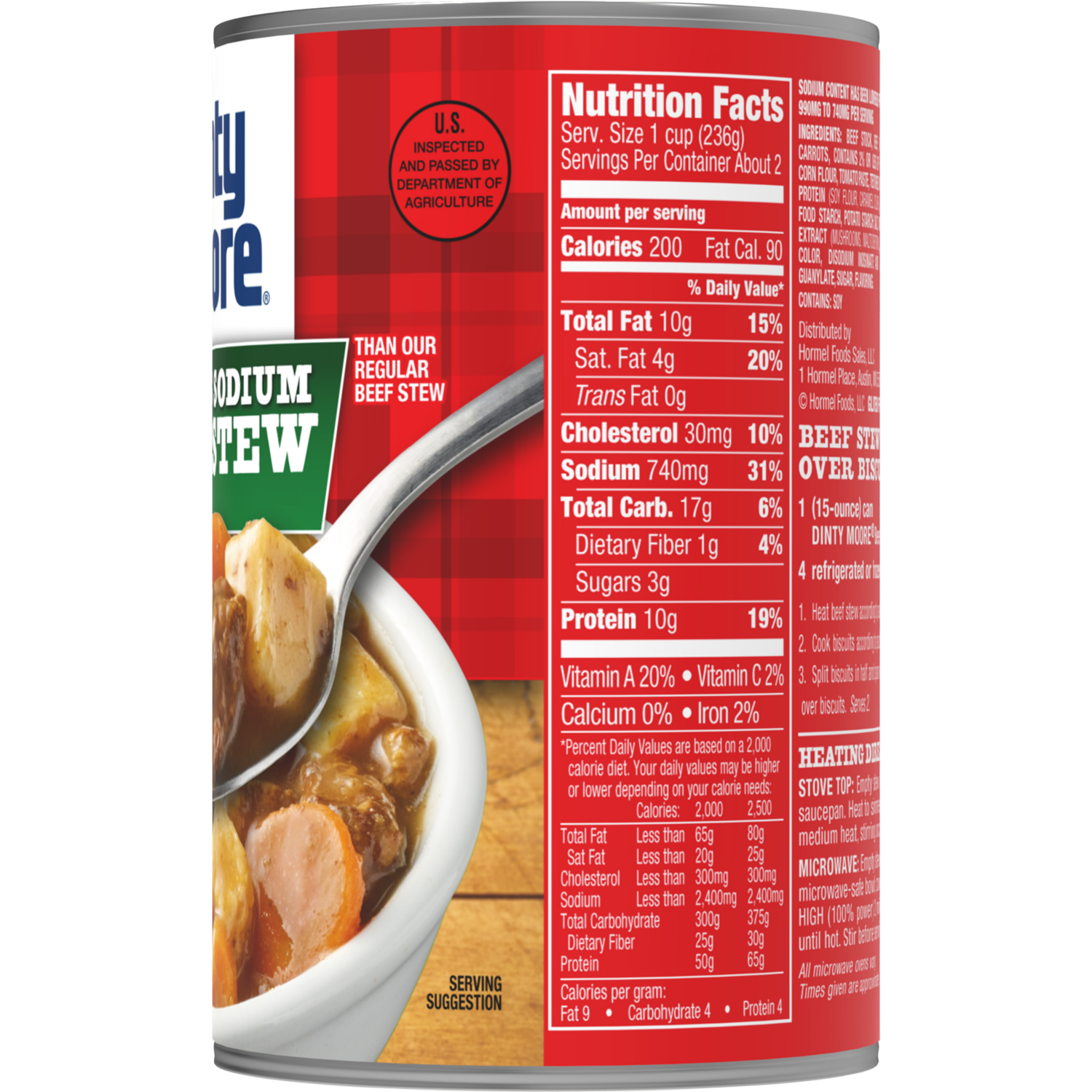 slide 3 of 4, Dinty Moore 25% Less Sodium Beef Stew 15 oz, 15 oz