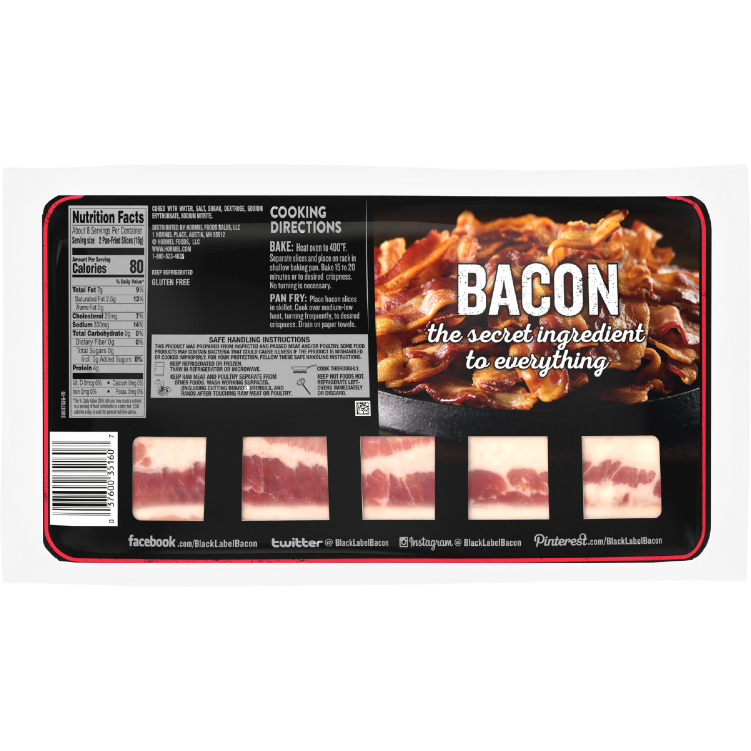 slide 2 of 6, HORMEL BLACK LABEL Original Bacon, 16 oz