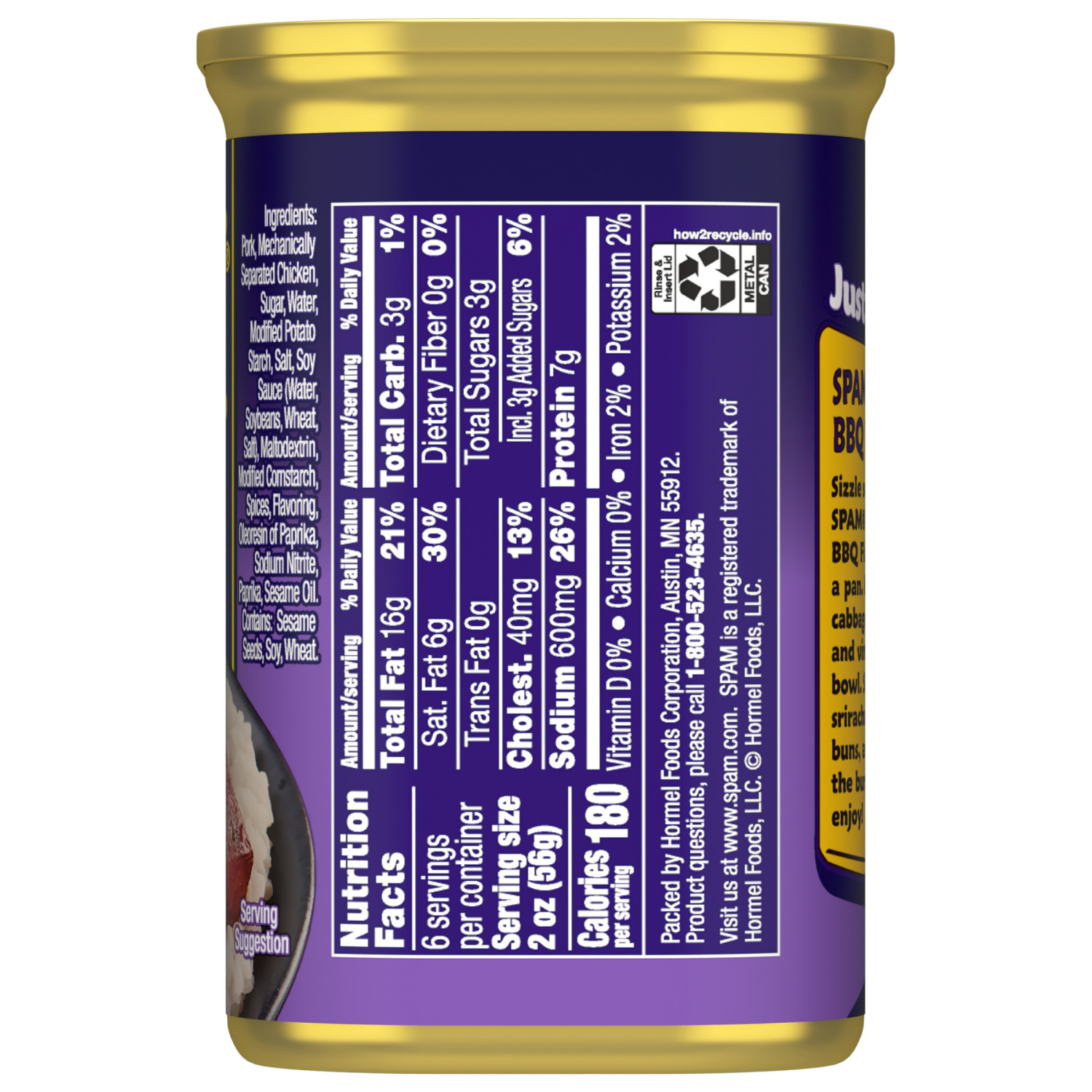 slide 3 of 3, Hormel Spam Korean Bbq, 12 oz