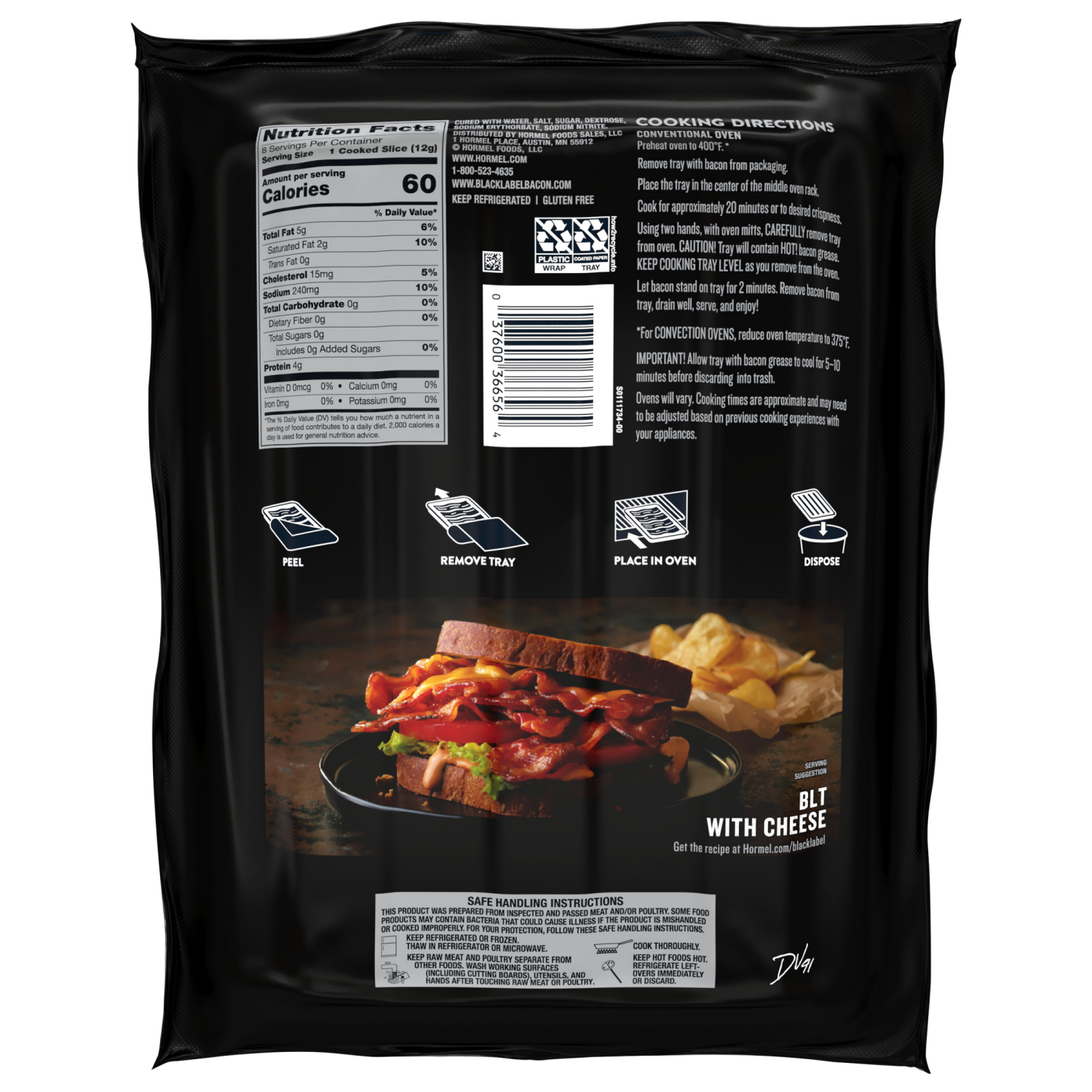 slide 3 of 6, Hormel Black Label Oven Ready™ Thick Cut Bacon, 9.3 oz