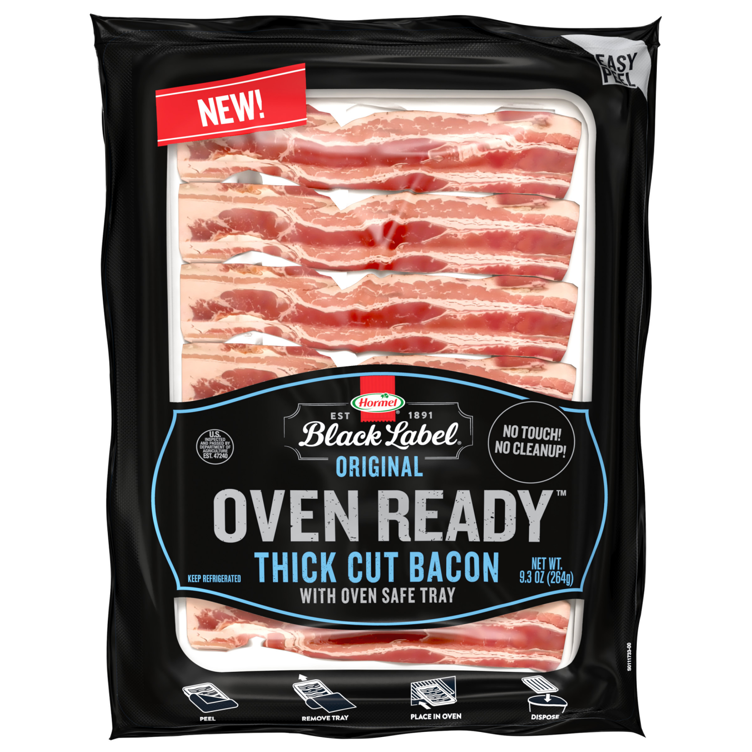 slide 1 of 6, Hormel Black Label Oven Ready™ Thick Cut Bacon, 9.3 oz
