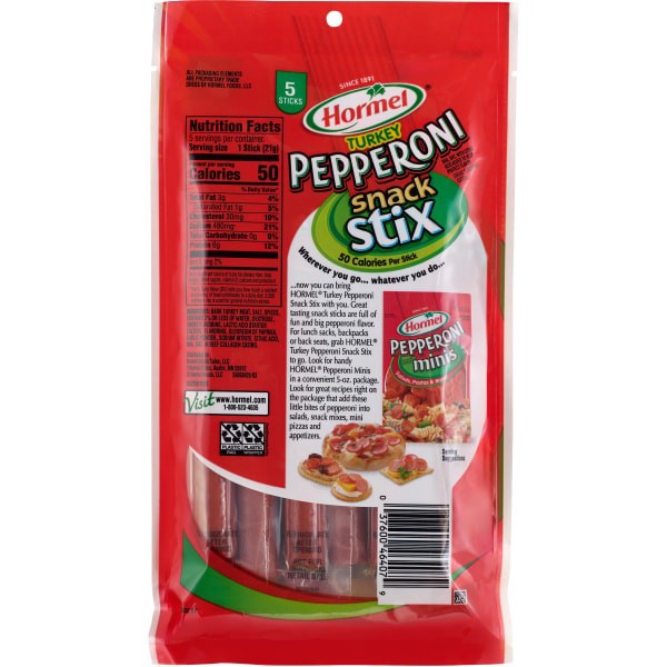 slide 9 of 21, Hormel Pepperoni Turkey Stix, 5-Pack, 3.75 oz