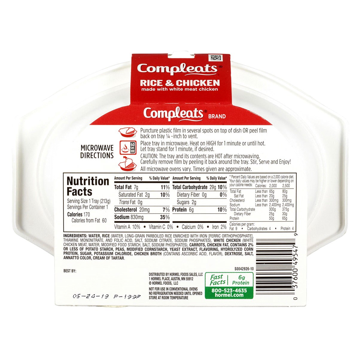 slide 2 of 2, Hormel Compleats Rice & Chicken, 7.5 oz