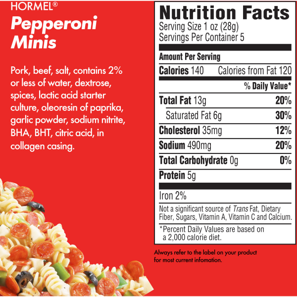 slide 4 of 13, Hormel Pepperoni Minis, 5 oz, 5 oz