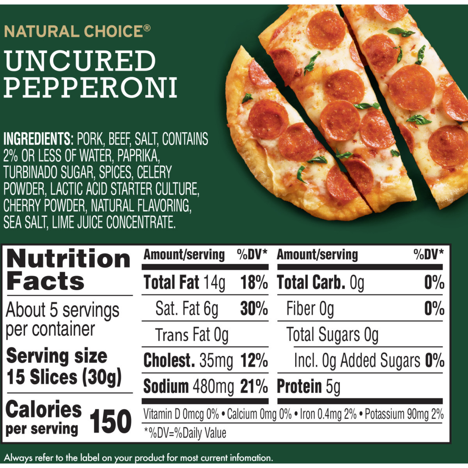 slide 5 of 6, HORMEL NATURAL CHOICE Uncured Pepperoni, 5 oz
