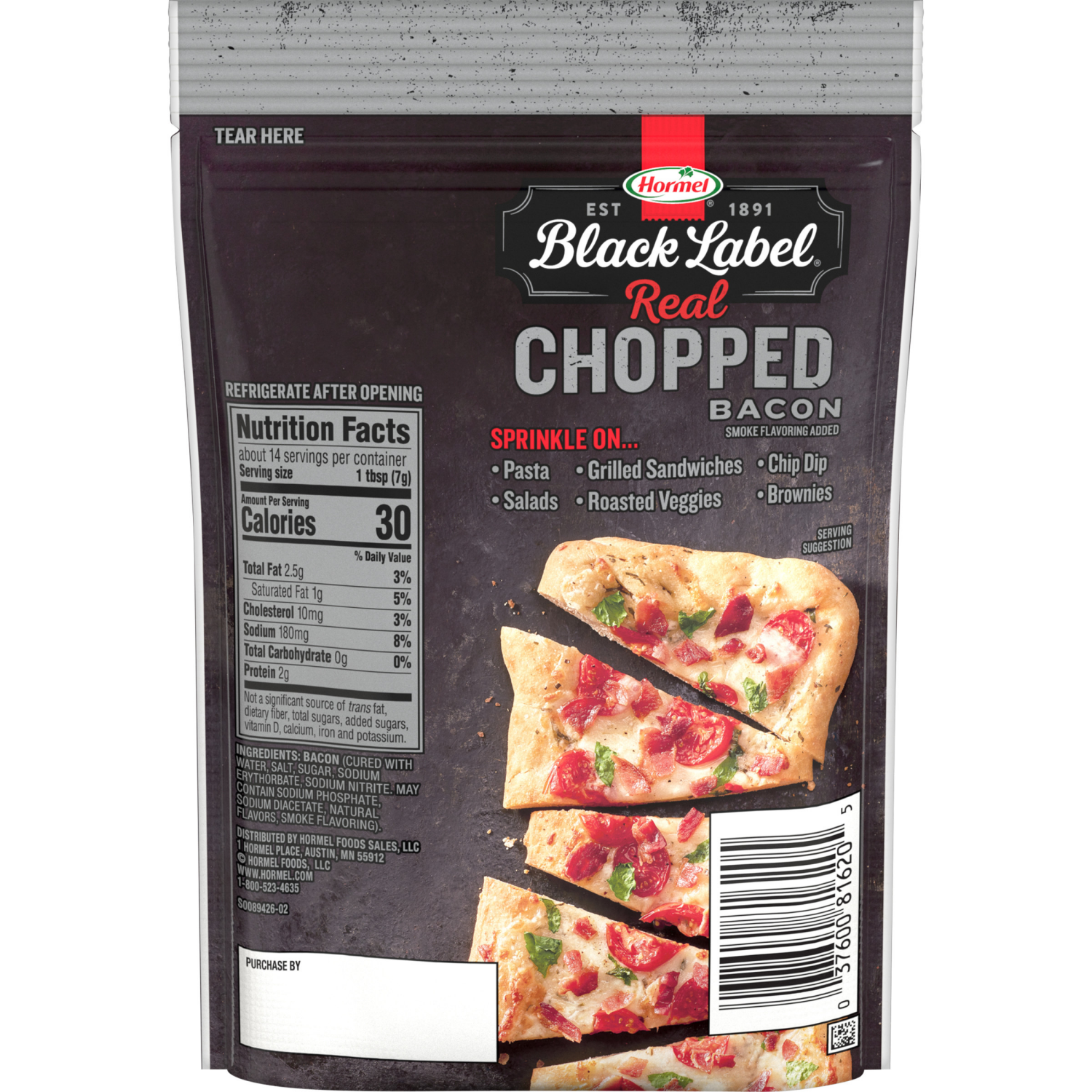 slide 2 of 4, Black Label Chopped Bacon 3.5 oz, 3.5 oz