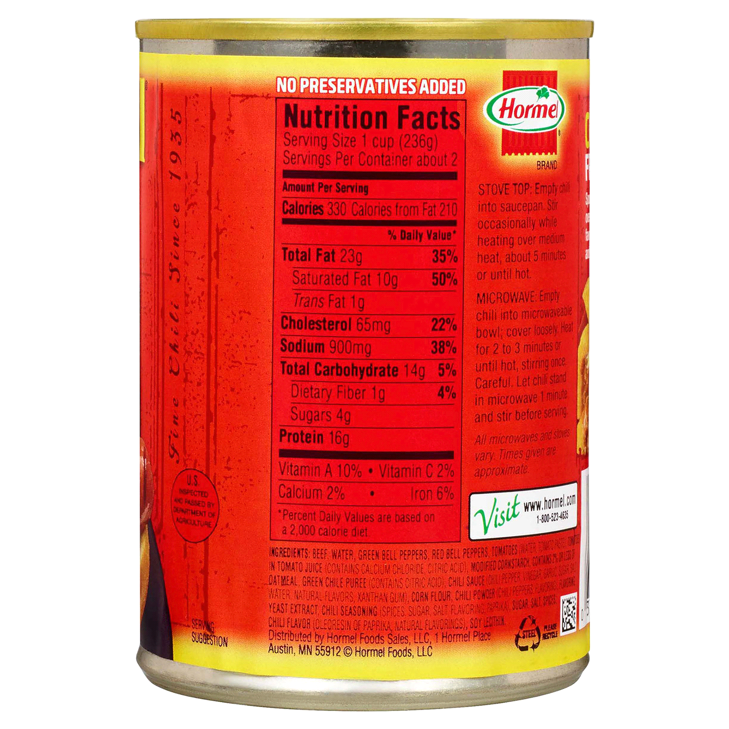 slide 3 of 4, Hormel Chili Angus Beef with No Beans, 14 oz