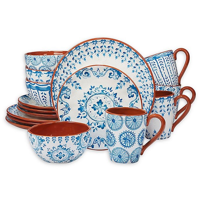 slide 1 of 1, Certified International Porto by Tre Sorelle Studios Dinnerware Set - Blue, 16 ct