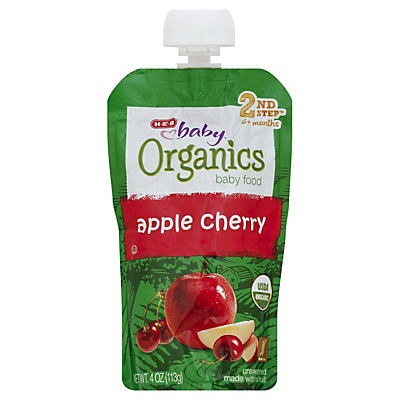 slide 1 of 1, H-E-B Baby Organics Apple Cherry, 4 oz