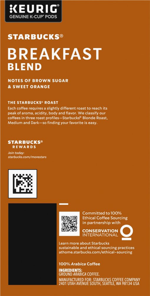 slide 4 of 6, Starbucks Breakfast Blend K-Cups 22/Box 9736, 1 ct