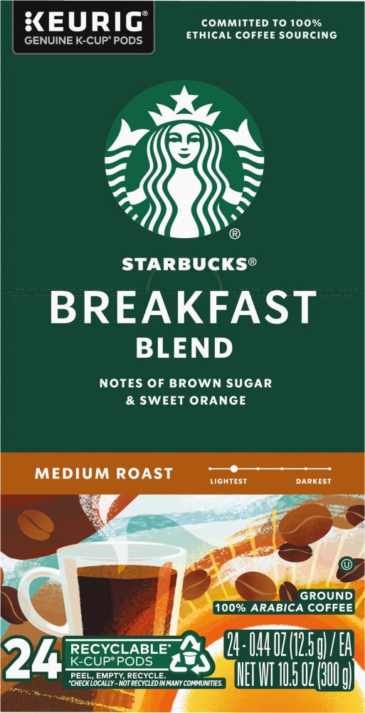 slide 3 of 6, Starbucks Breakfast Blend K-Cups 22/Box 9736, 1 ct