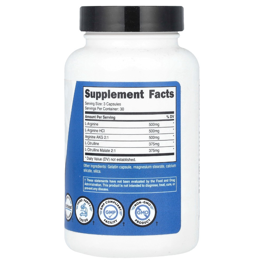 slide 2 of 2, Nitric Oxide Booster Capsules [750 MG][90 CAPS], 90 ct