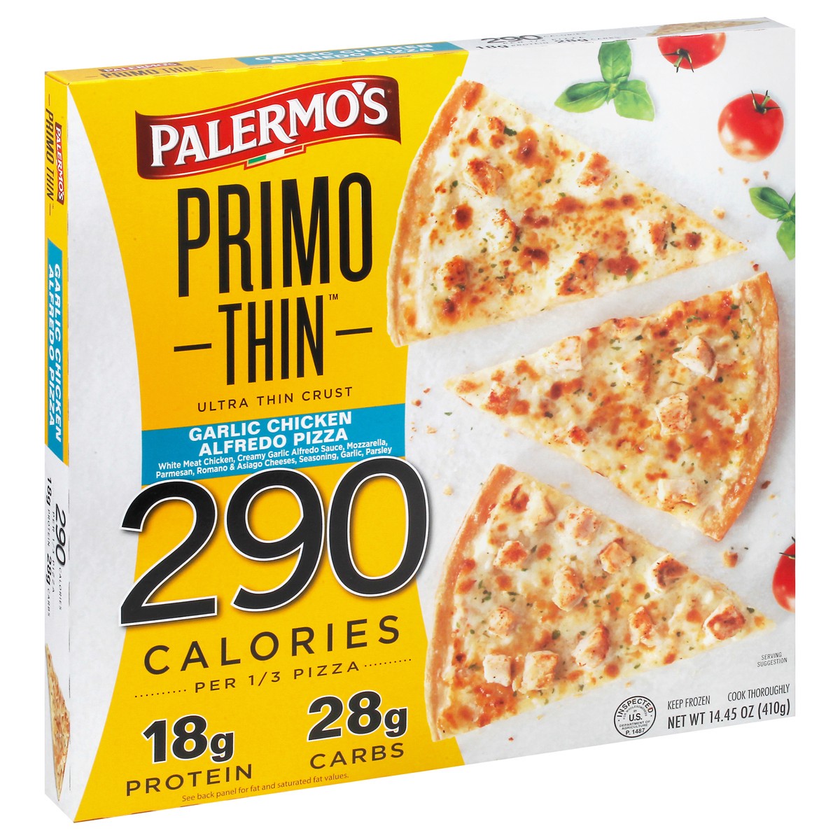 slide 9 of 9, Palermo's Primo Thin Ultra Thin Crust Garlic Chicken Alfredo Pizza 14.45 oz, 14.45 oz