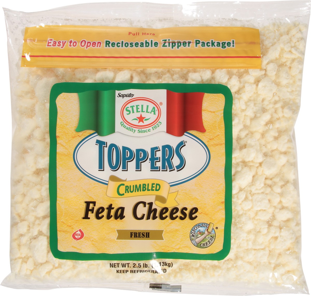 slide 6 of 14, Stella Toppers Crumbled Feta Cheese 2.5 lb, 2.5 lb