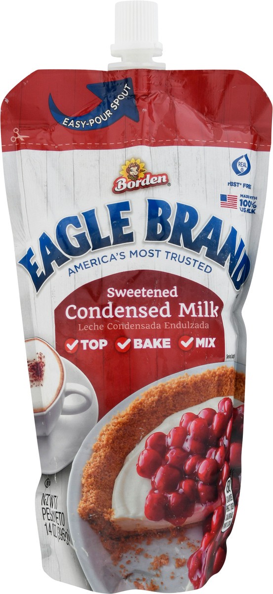 slide 2 of 14, Eagle Brand Sweetened Condensed Milk Pouch, 14 oz