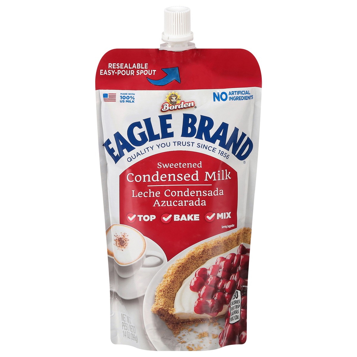 slide 1 of 14, Eagle Brand Sweetened Condensed Milk Pouch, 14 oz
