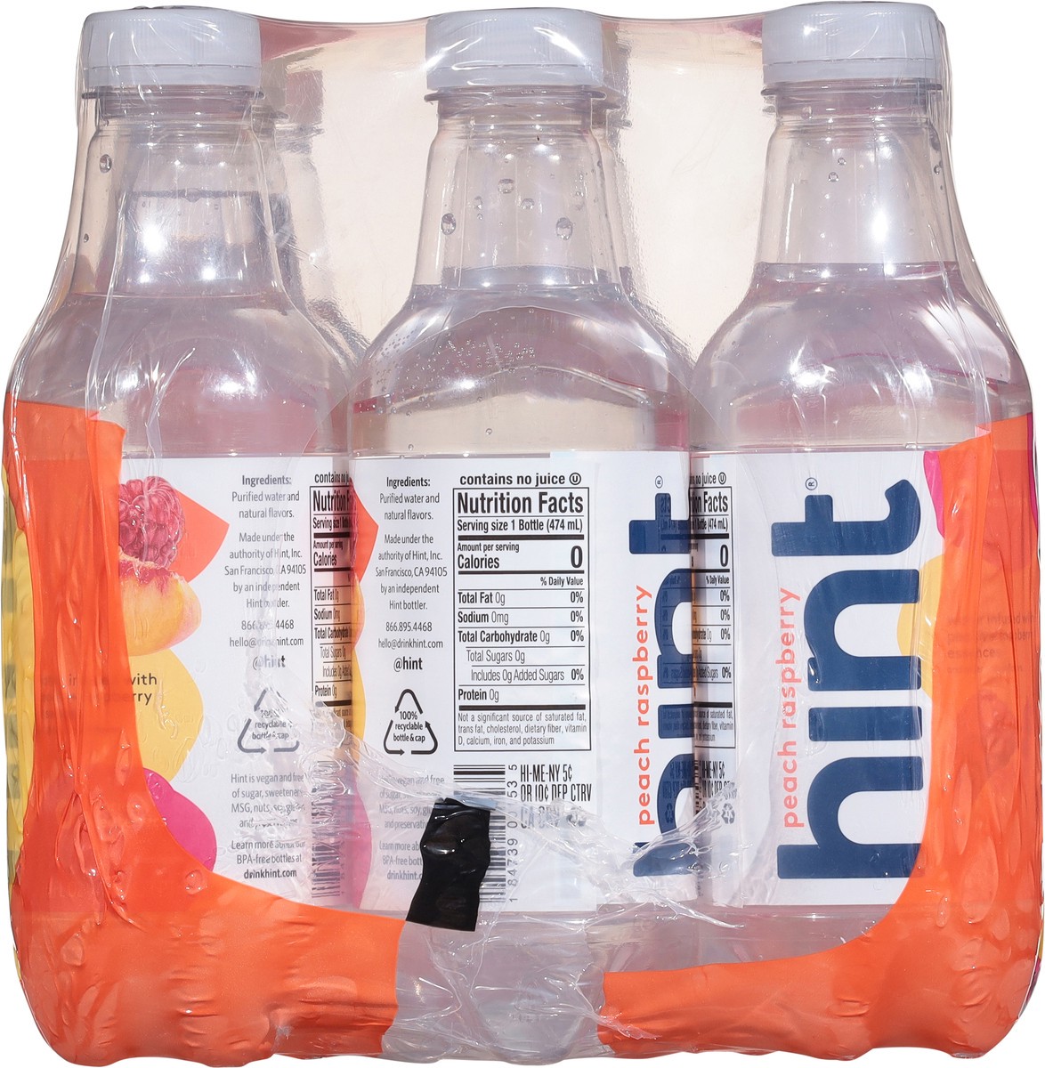 slide 13 of 13, Hint Peach Raspberry Water 12 - 16 fl oz Bottles, 12 ct