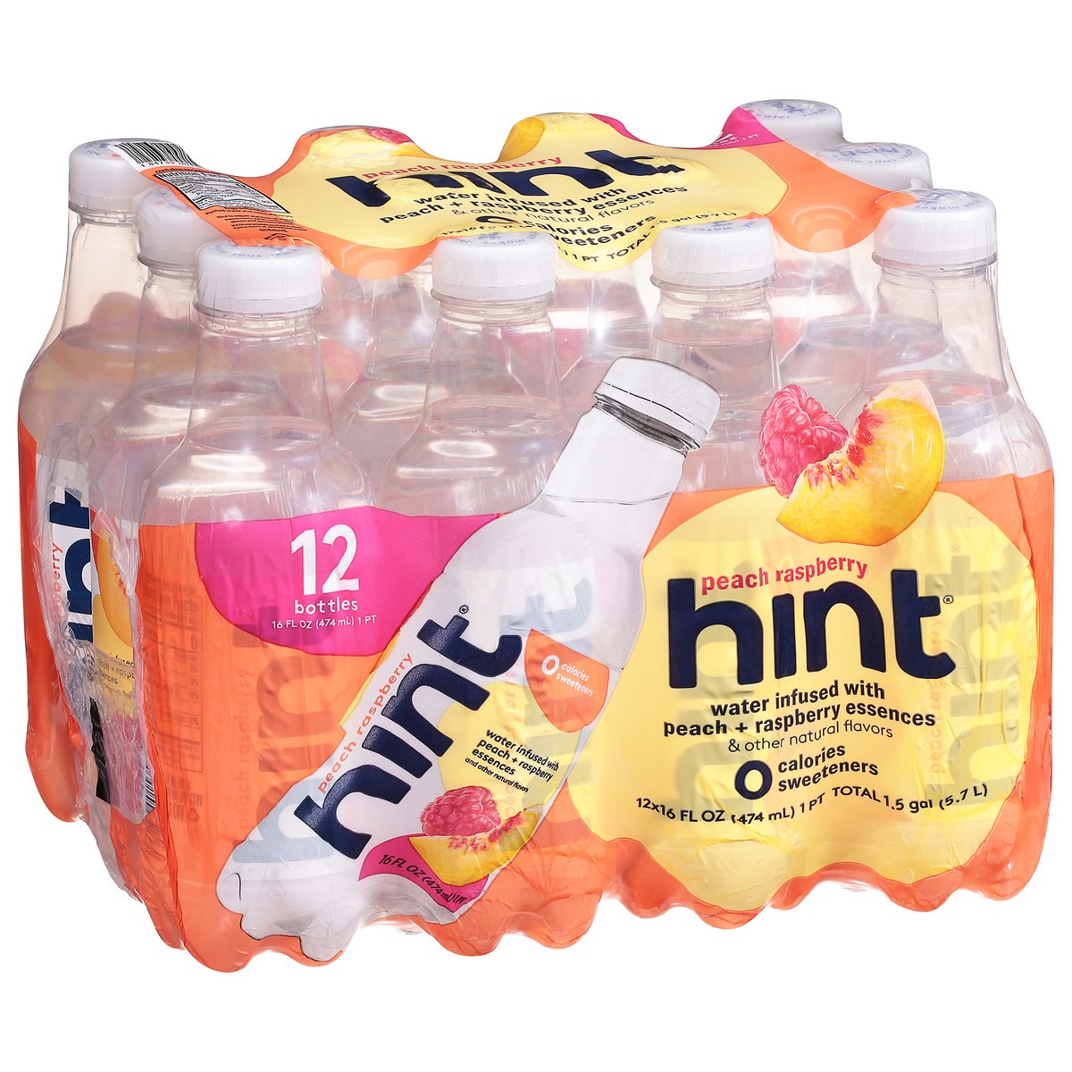 slide 7 of 13, Hint Peach Raspberry Water 12 - 16 fl oz Bottles, 12 ct