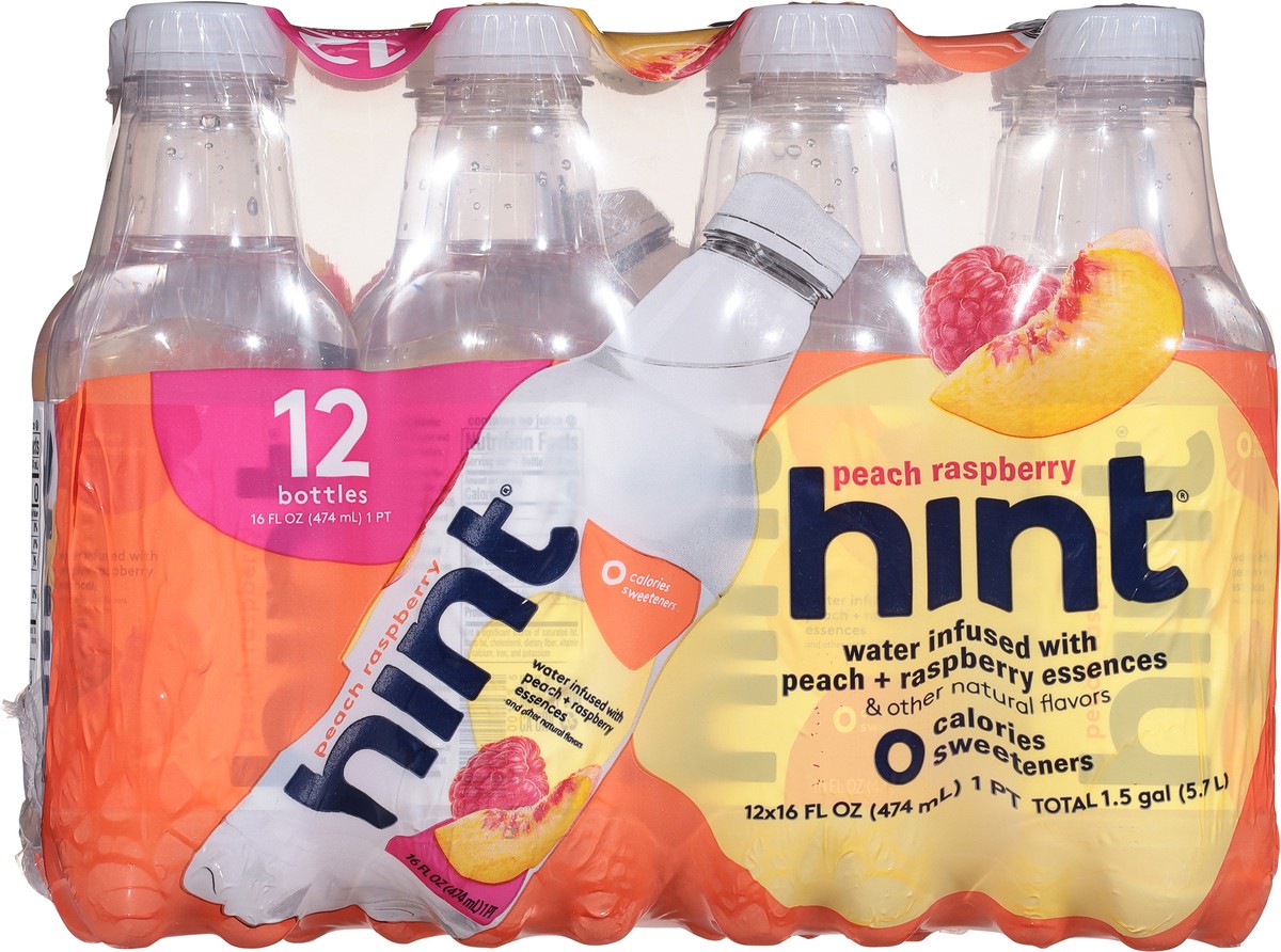 slide 8 of 13, Hint Peach Raspberry Water 12 - 16 fl oz Bottles, 12 ct