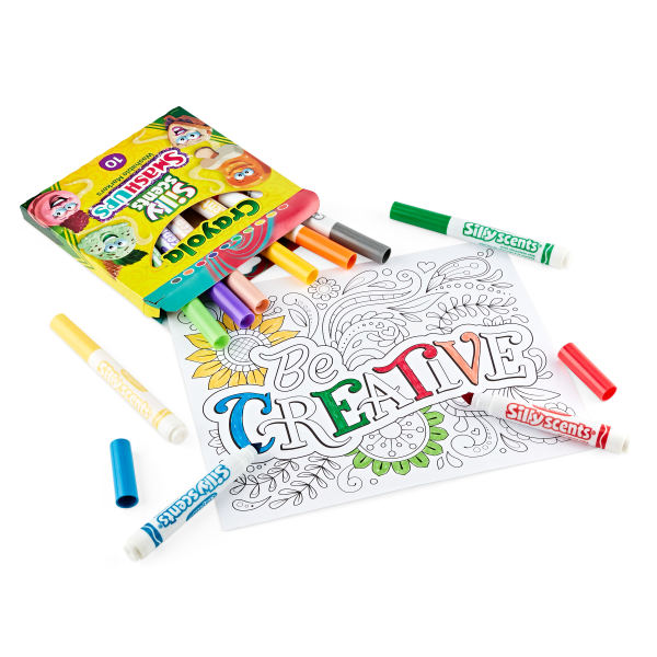 Crayola Silly Scents Fine Line Markers, Smash Ups Scented Markers 10 ct