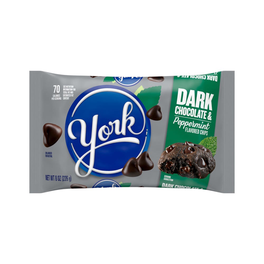 slide 5 of 6, YORK Dark Chocolate and Peppermint Flavored Baking Chips Bag, 8 oz, 8 oz