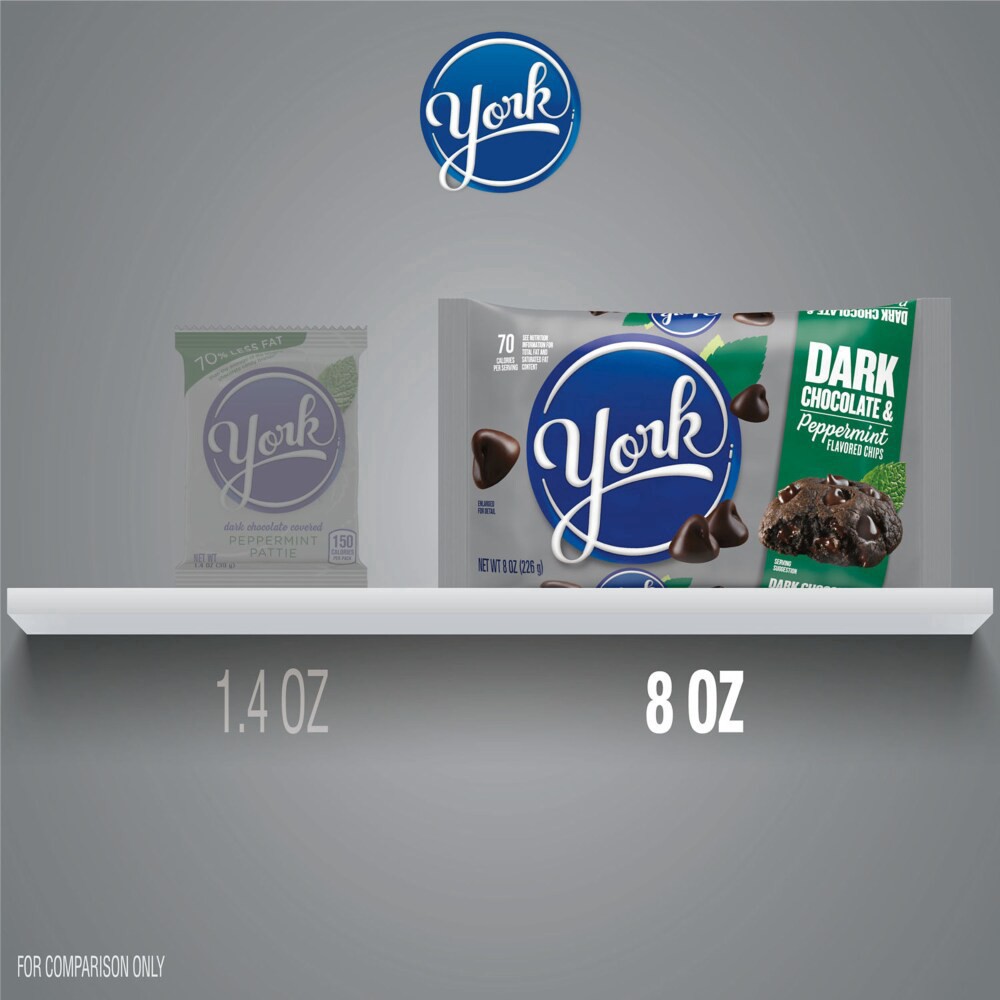 slide 6 of 6, YORK Dark Chocolate and Peppermint Flavored Baking Chips Bag, 8 oz, 8 oz