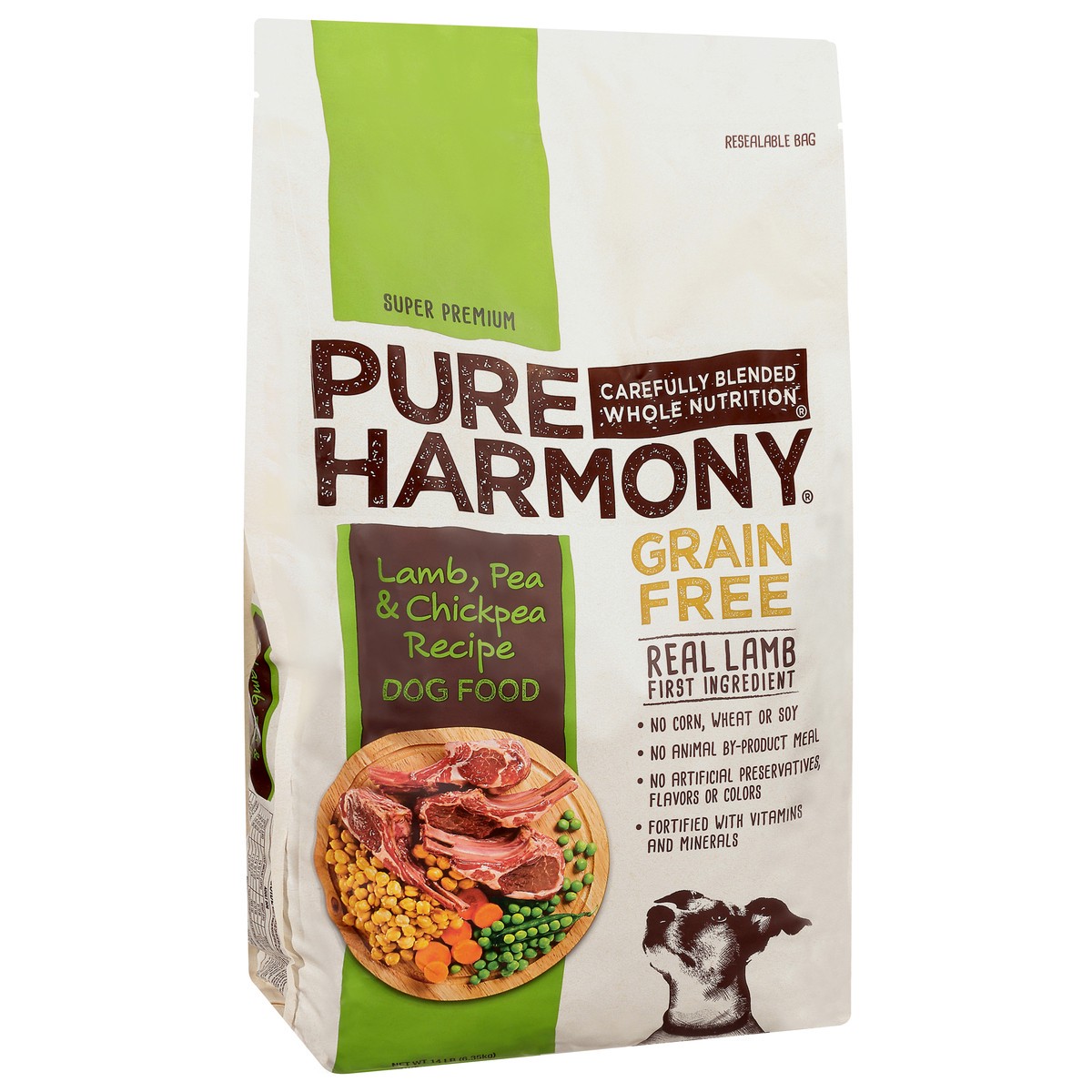 slide 2 of 9, Pure Harmony Grain Free Super Premium Lamb, Pea & Chickpea Recipe Dog Food 14 lb, 14 lb