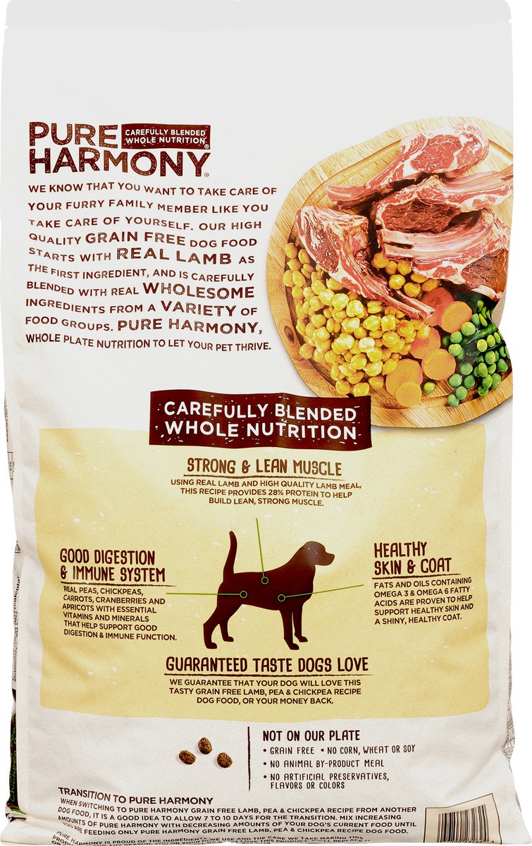 slide 5 of 9, Pure Harmony Grain Free Super Premium Lamb, Pea & Chickpea Recipe Dog Food 14 lb, 14 lb