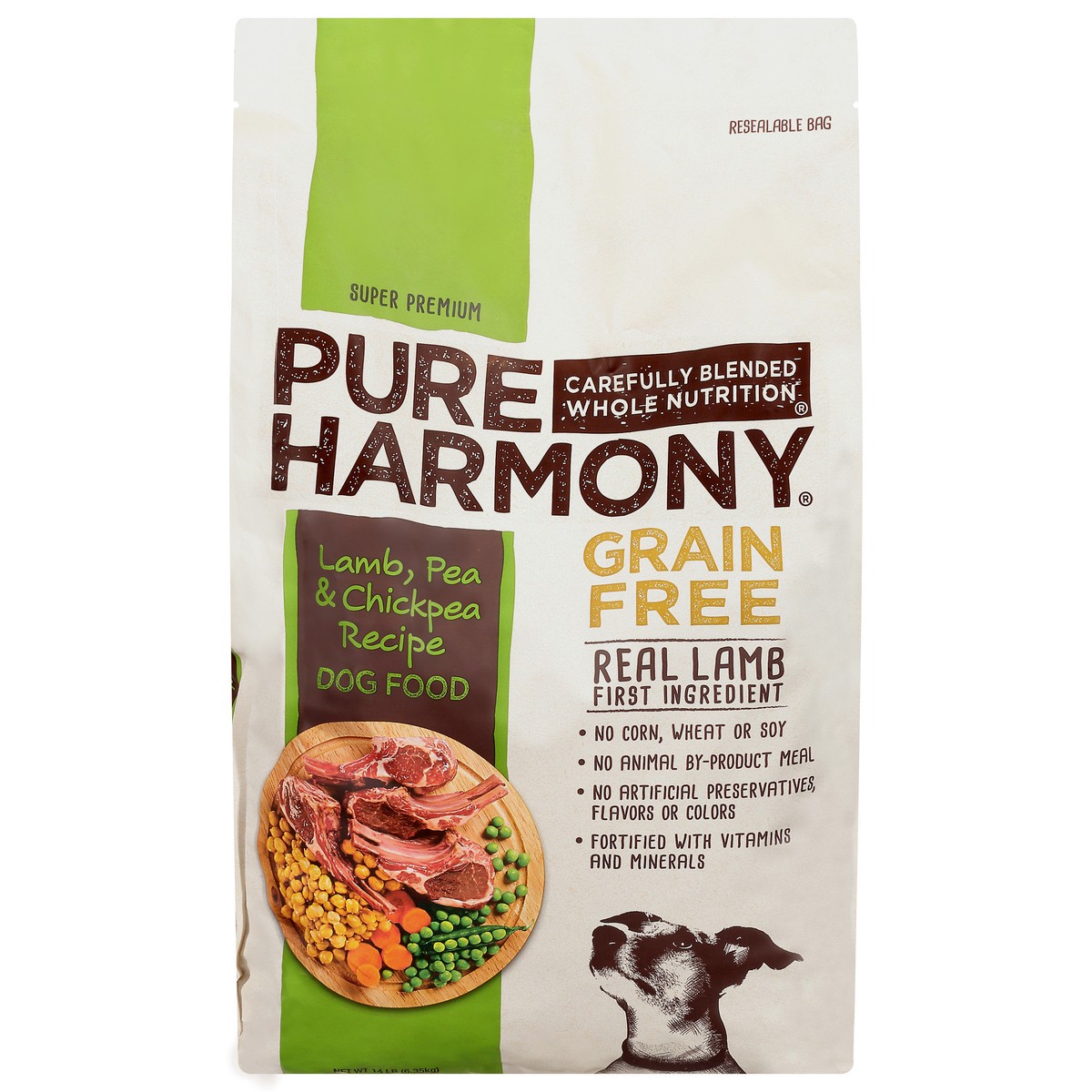 slide 1 of 9, Pure Harmony Grain Free Super Premium Lamb, Pea & Chickpea Recipe Dog Food 14 lb, 14 lb