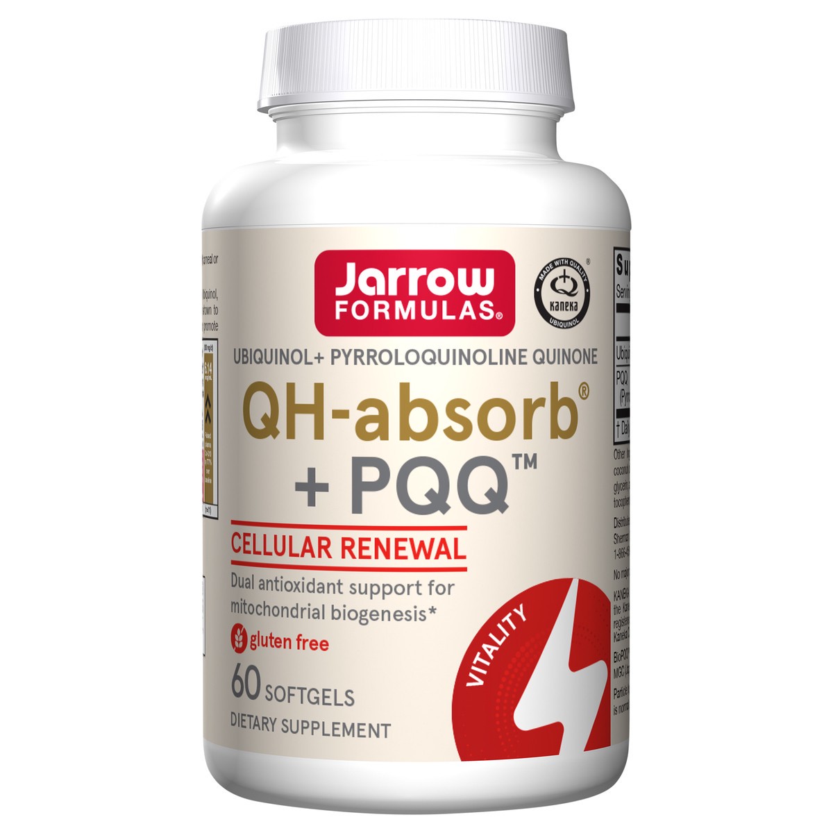 slide 3 of 9, Jarrow Formulas QH-absorb + PQQ - 100 mg Ubiquinol - Up to 60 Servings (Softgels) - Cellular Renewal & Antioxidant Support for Mitochondrial Biogenesis - Dietary Supplement - Gluten Free, 60 ct