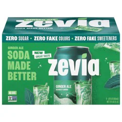 Zevia Zero Sugar Ginger Ale Soda- 6 ct; 12 oz