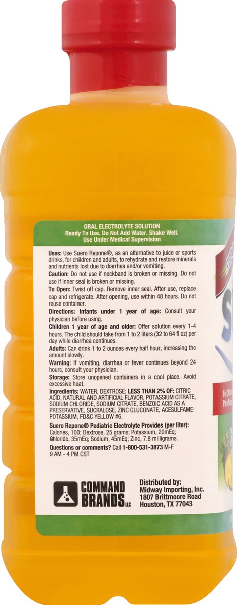 slide 5 of 10, Repone Suero Suero Fruit Electrolyte Solution with Zinc 33.8 fl oz, 33.8 fl oz