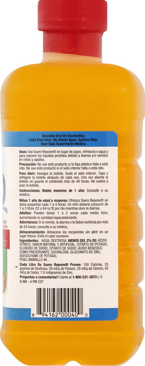 slide 6 of 10, Repone Suero Suero Fruit Electrolyte Solution with Zinc 33.8 fl oz, 33.8 fl oz