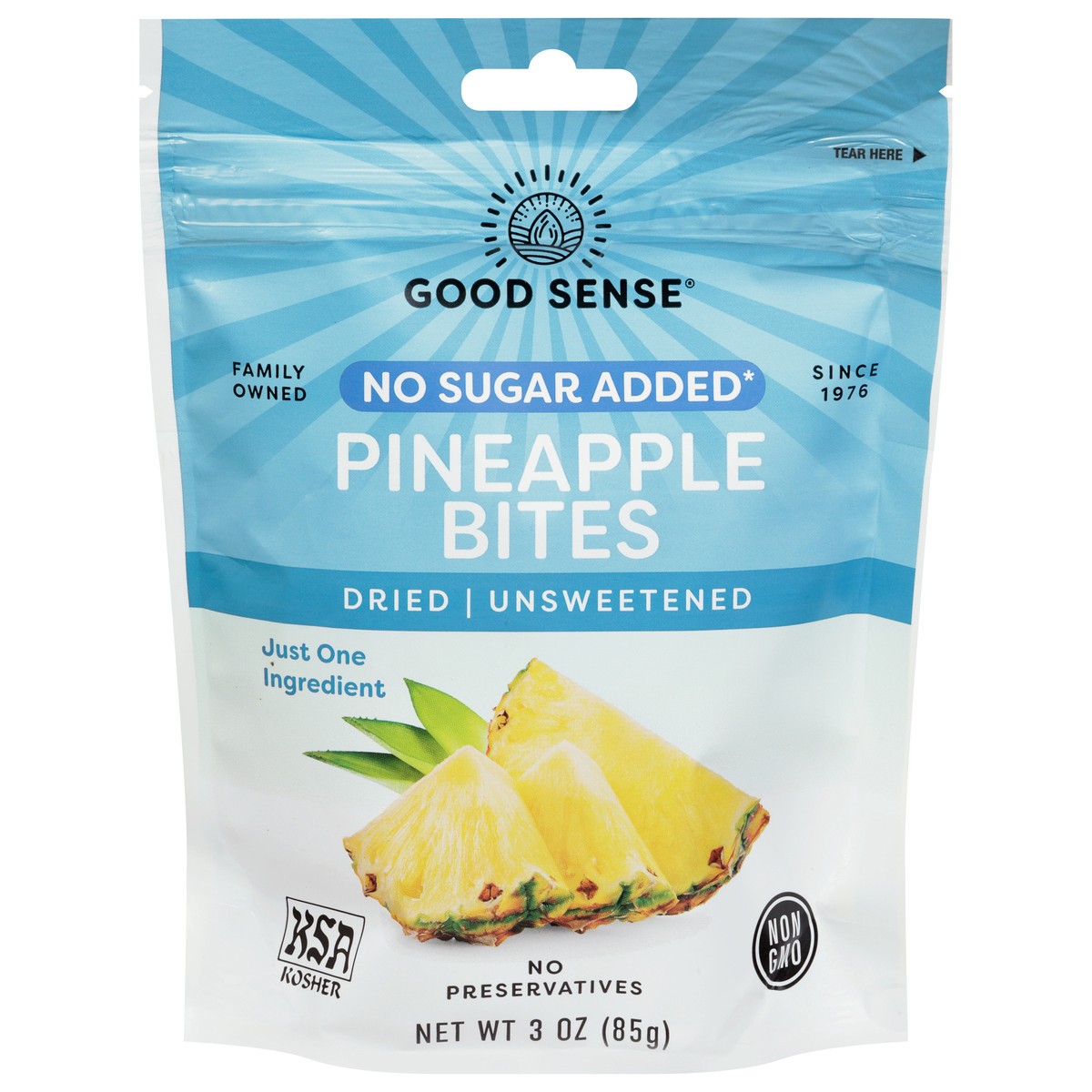 slide 1 of 14, Good Sense Unsweetened Dried Pineapple Bites 3 oz, 3 oz