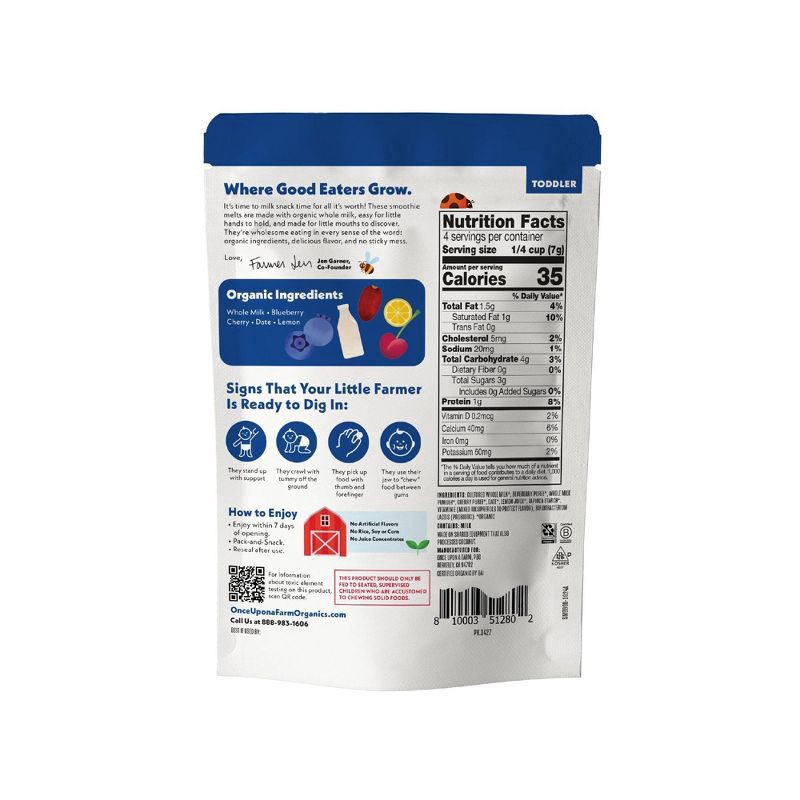 slide 3 of 5, Once Upon a Farm Organic Smoothie Melts, Blueberry Burst, 1oz, 1 oz