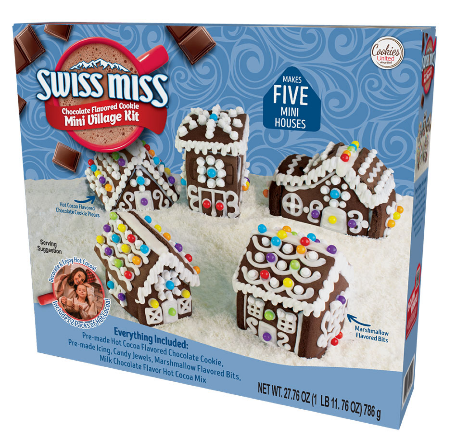 slide 1 of 1, Swiss Miss Chocolate Flavored Cookie Mini Village Kit, 1 ct