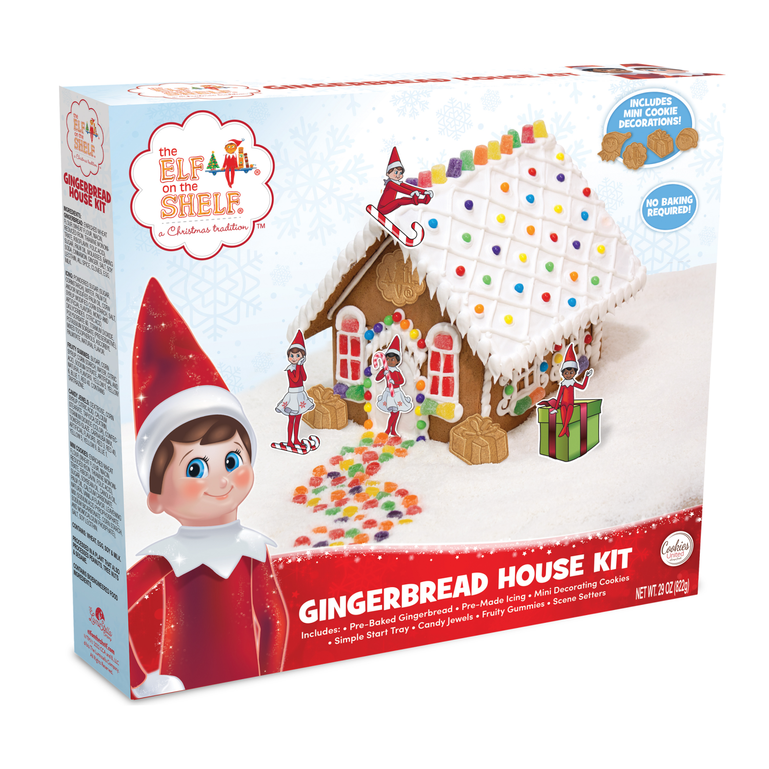 slide 1 of 1, Cookies United Elf On The Shelf Gingerbread House Kit, 1 ct