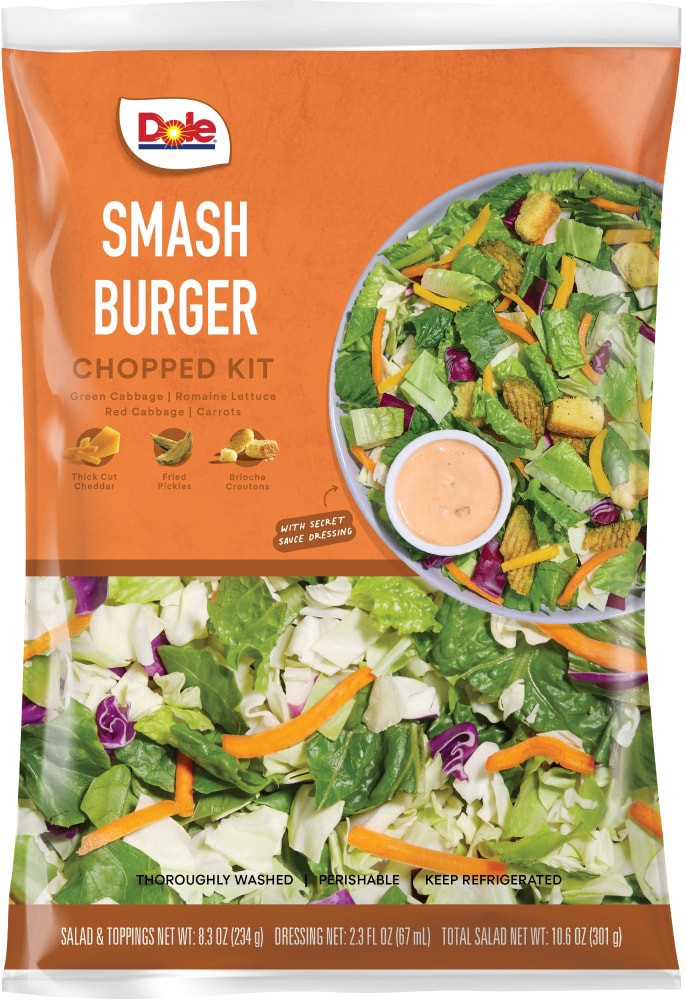 slide 1 of 2, Dole Super Smash Burger Chopped Salad Kit, 10.2 oz