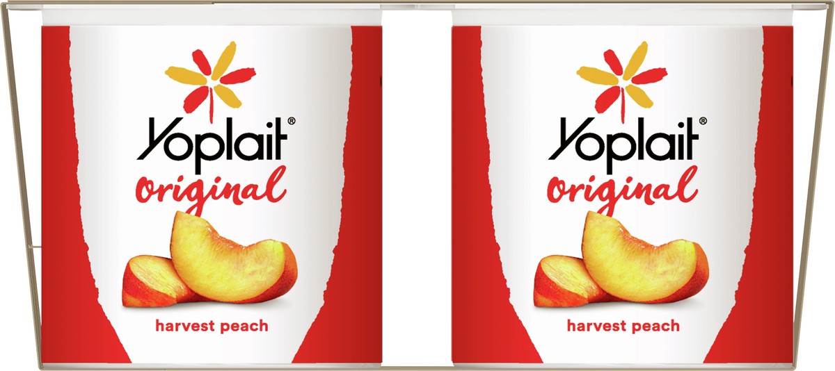 slide 3 of 9, Yoplait Original Low Fat Yogurt, Harvest Peach, Made with Real Fruit, 8 Yogurt Cups, 48 oz, 8 ct