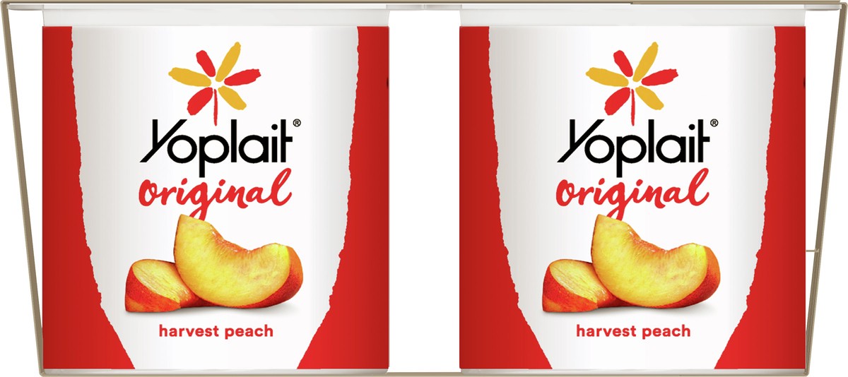 slide 8 of 9, Yoplait Original Low Fat Yogurt, Harvest Peach, Made with Real Fruit, 8 Yogurt Cups, 48 oz, 8 ct