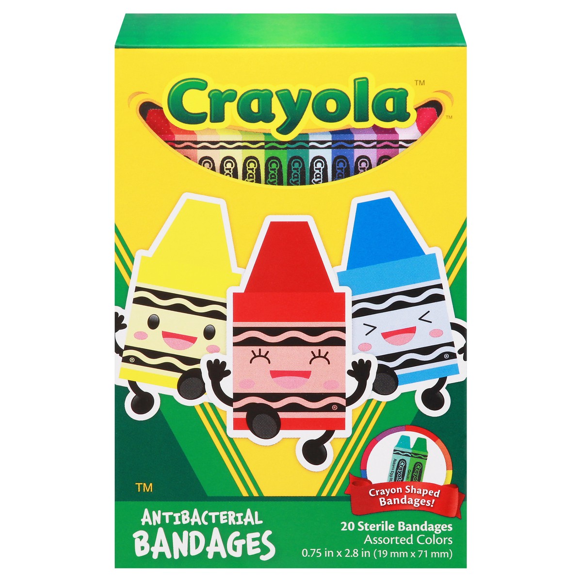 slide 8 of 12, Crayola Assorted Colors Antibacterial Bandages 20 ea, 20 ct