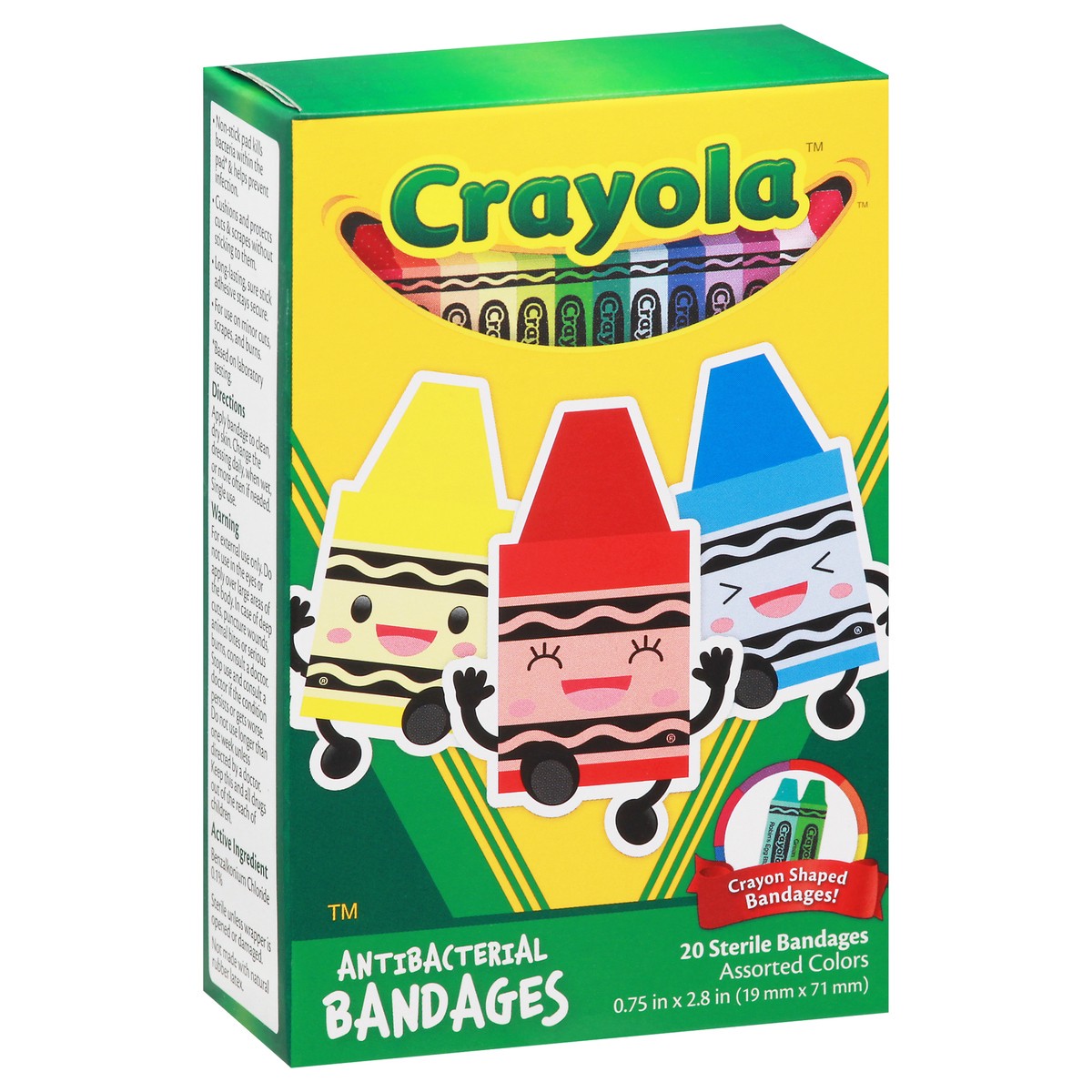 slide 12 of 12, Crayola Assorted Colors Antibacterial Bandages 20 ea, 20 ct