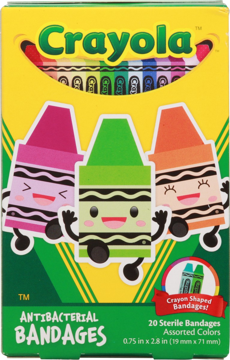 slide 9 of 12, Crayola Assorted Colors Antibacterial Bandages 20 ea, 20 ct
