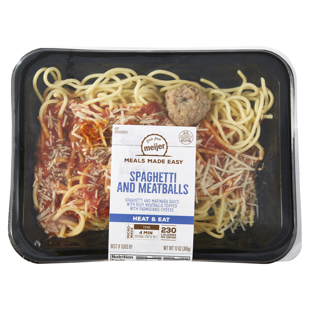 slide 1 of 5, Meijer Spaghetti & Meatballs Meal, 13 oz