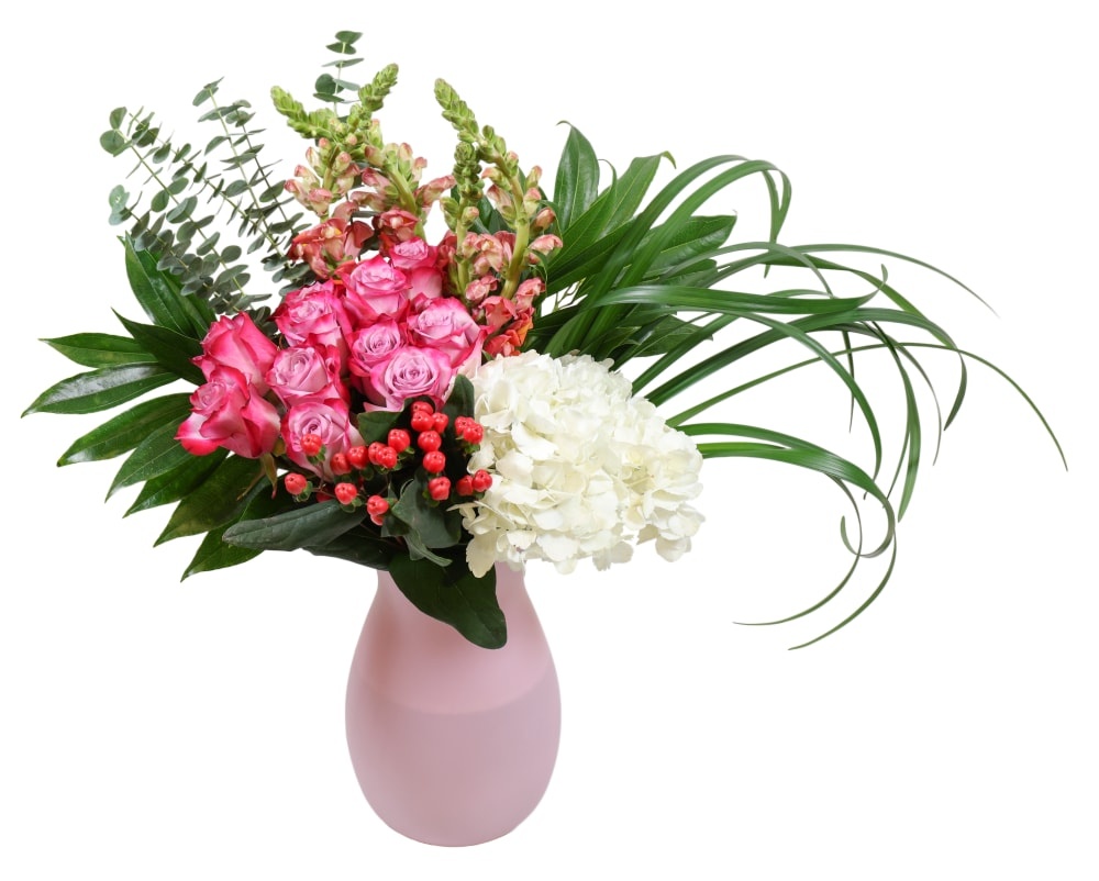 slide 1 of 1, Dozen Rose Cluster Vase, 33 stems