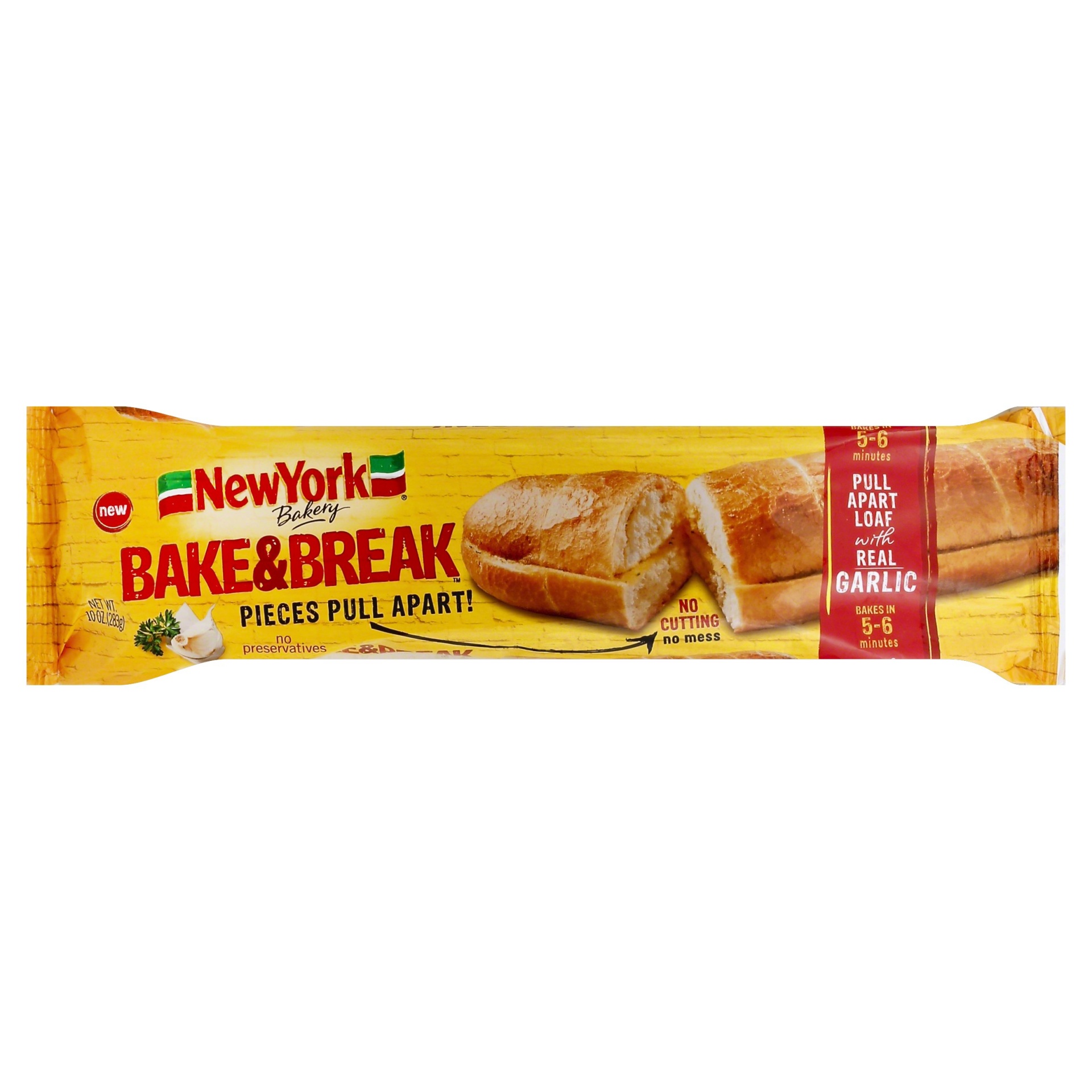 slide 1 of 1, New York Bakery Bake & Break Garlic Bread, 10 oz