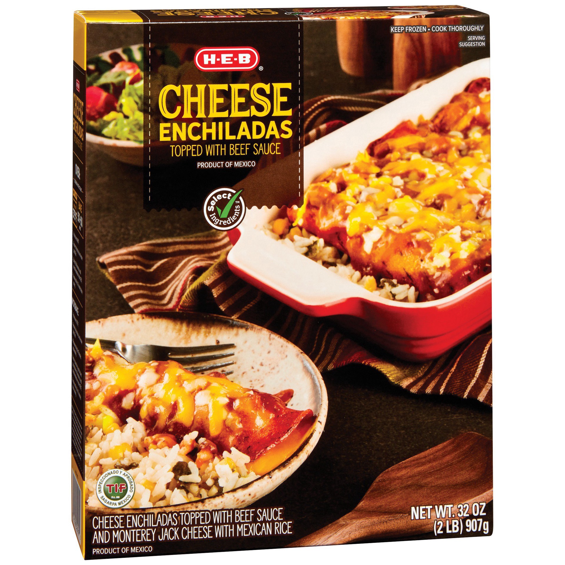 slide 1 of 1, H-E-B Select IngredientsCheese Enchiladas, 32 oz