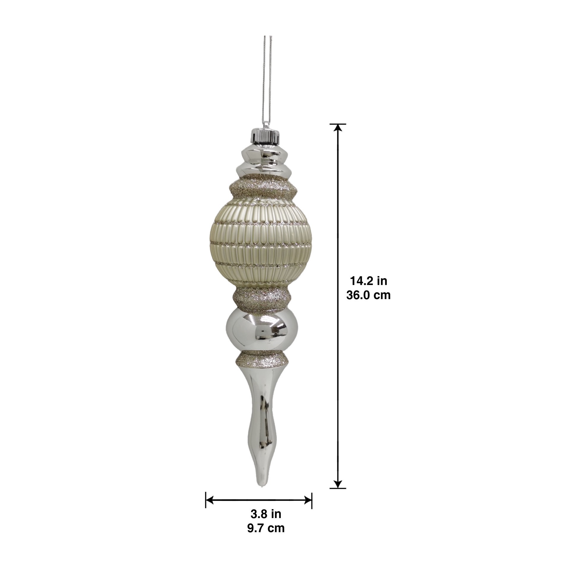 slide 3 of 3, 14.25" Silver & Gold Finial Ornament By Ashland, 14.25 in
