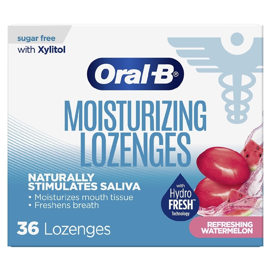 slide 1 of 1, Oral-B Dry Mouth Lozenges Refreshing Watermelon, 36 ct