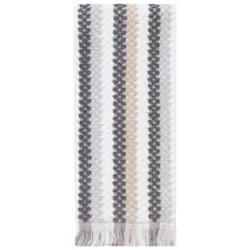 ROOM & RETREAT RR Pebble Stripe Gray Fashion Hand Towel, 16 in x 28 in